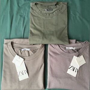 (3) ZARA Men’s Regular Fit Tees